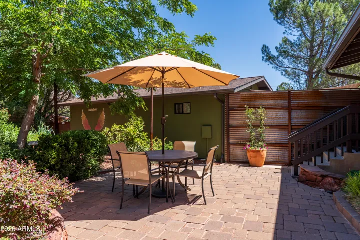 Backyard oasis offering privacy, tranquility, and beauty