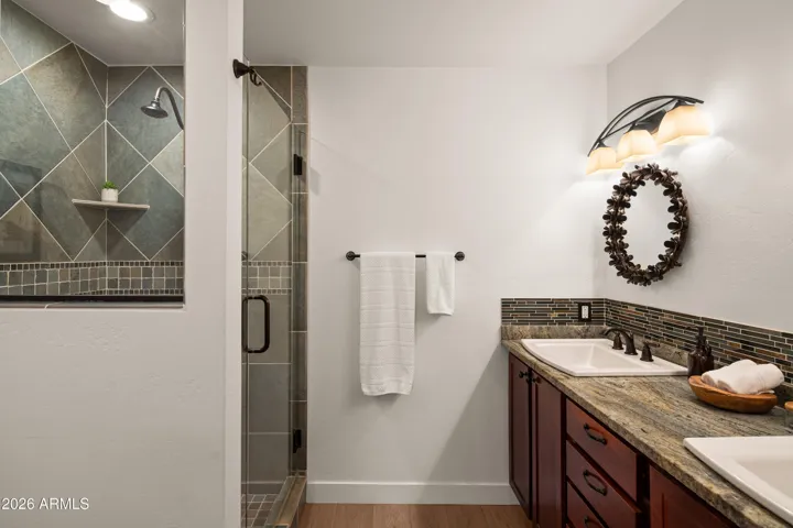Spa-inspired primary bath with thoughtful finishes