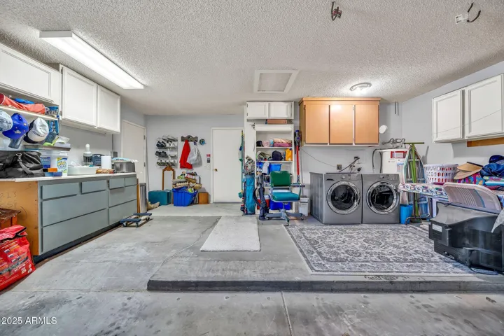 The 2 car garage and laundry