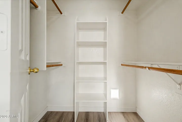 spacious walk in closet