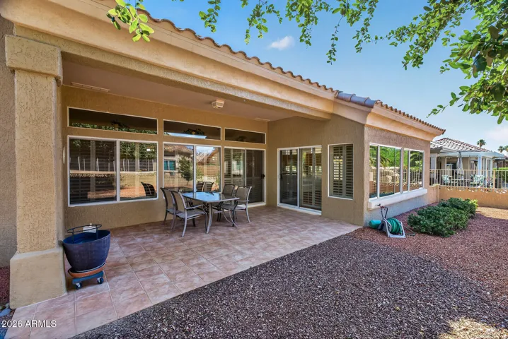 75 REVERSE VIEW OF REAR COVERED PATIO.