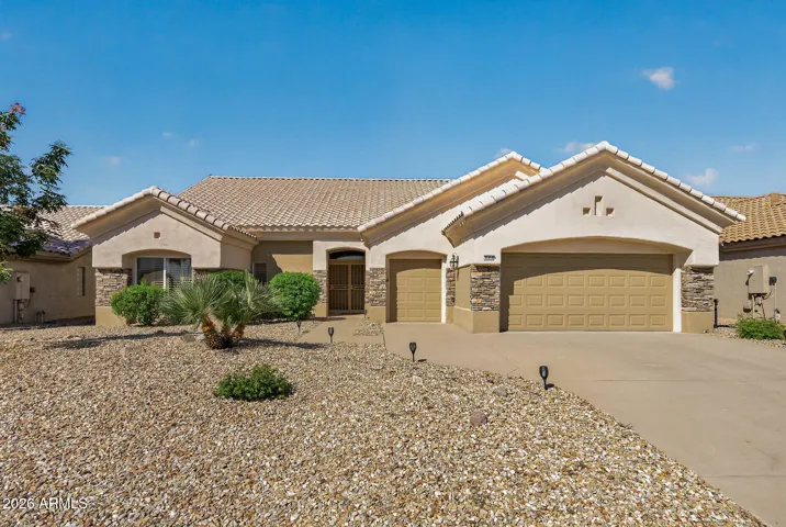 04 FRONT ELEVATION OF 21018 N. LIMOUSINE DR, SUN CITY WEST, AZ.