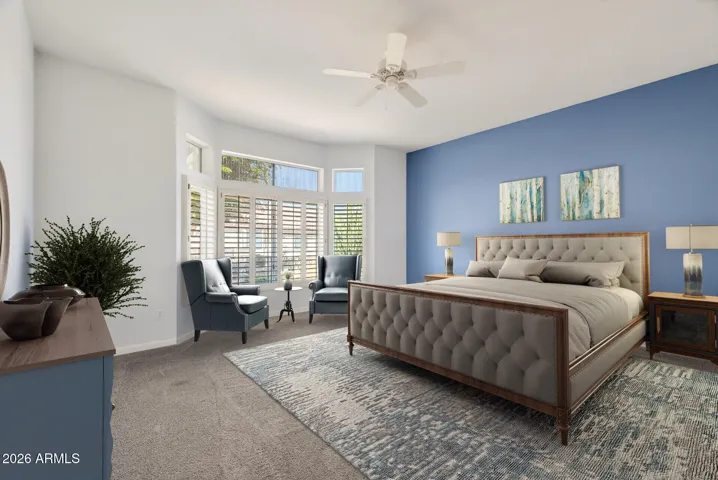 51 VIRTUAL STAGING PHOTO OF MASTER SUITE BEDROOM.