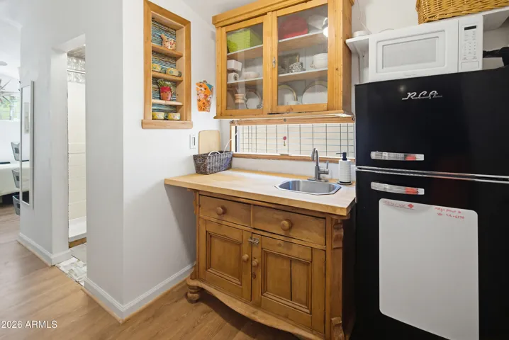 The kitchen in the “Tiny House”.