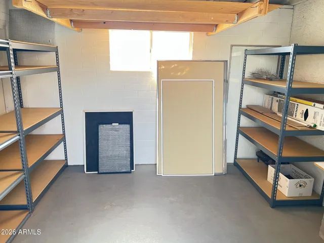 Huge storage room.