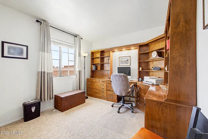 There is a closet on the opposite wall. It's hard to angle a phot of it.