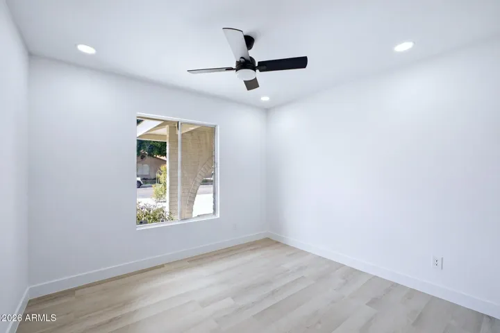 2nd bedroom, new fan, new window