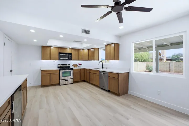 Kitchen all new windows, led lighting