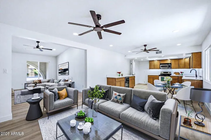 Virtual Staging -TV, couches, & kitchen table