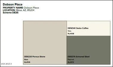 New exterior paint using the Dobson Ranch approved paint Scheme 35 Dunn Edwards