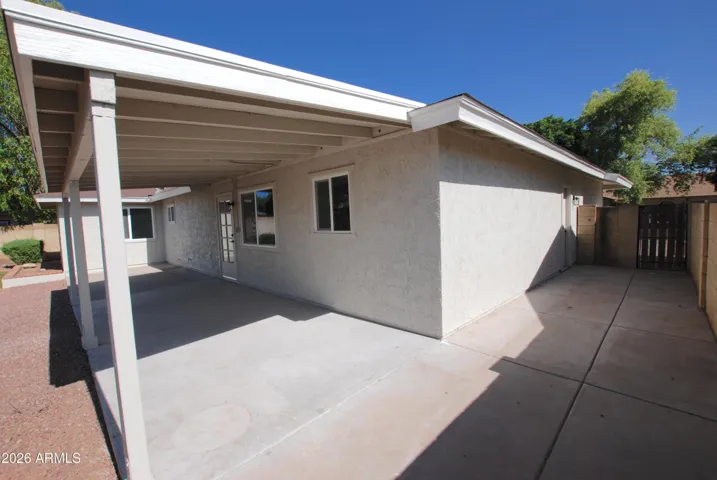 large covered patio off kitchen