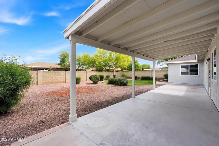 Covered Patio in backyard