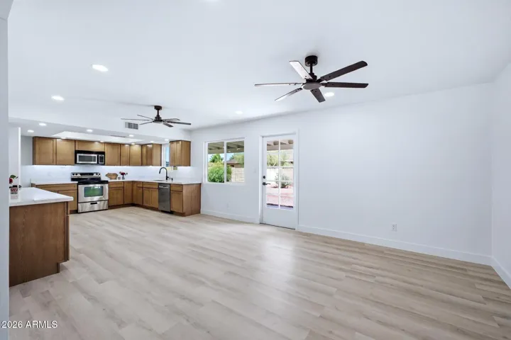 kitchen great room, door to back yard