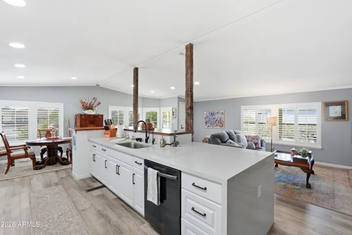 lots of counter space waterfall quartz counter