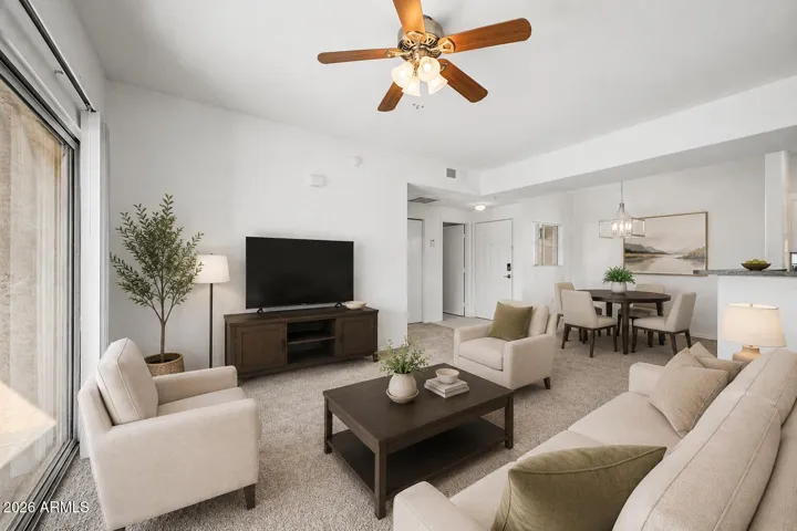 Bright LIving room (digitally staged)