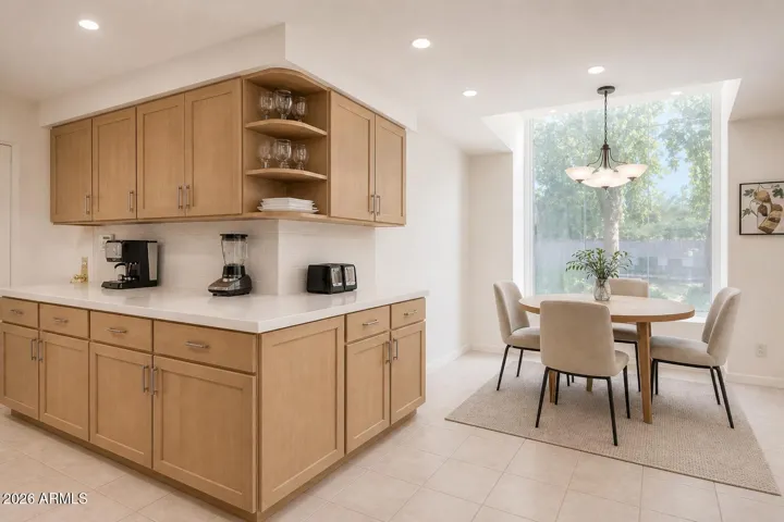 Artist Rendering of remodeled kitchen and breakfast nook