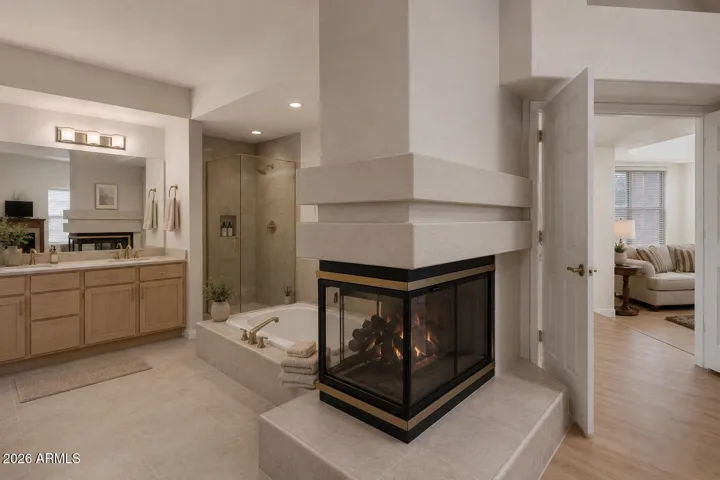 Artist rendering of main suite and main suite bathroom