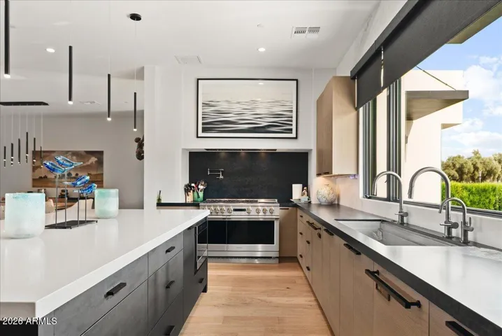 Gourmet kitchen.
