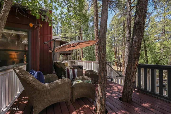 2 large patios on the back of the home