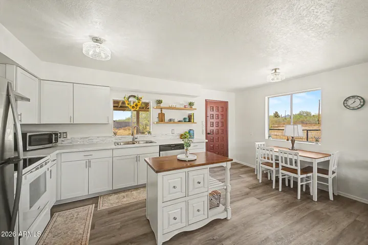 Remodeled eat in kitchen with island