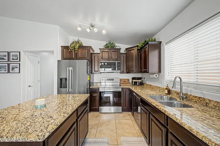 Window in the kitchen brings in lots of natural light