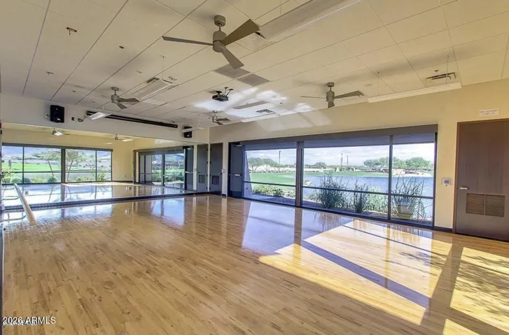 studio room where live fitness classes are taught