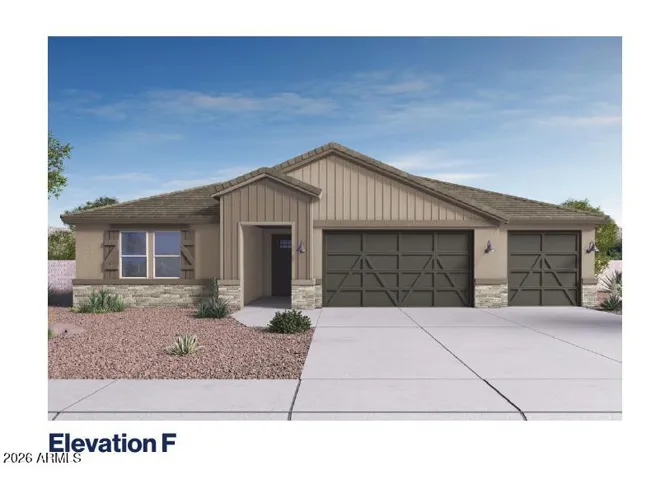 Elevation 'F' Rendering-rendering does not reflect exterior paint color, stone veneer-exterior color schemes will vary