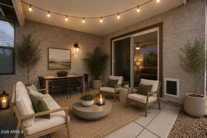 Ai staging. Blank canvas for you to design your patio and backyard however you like.