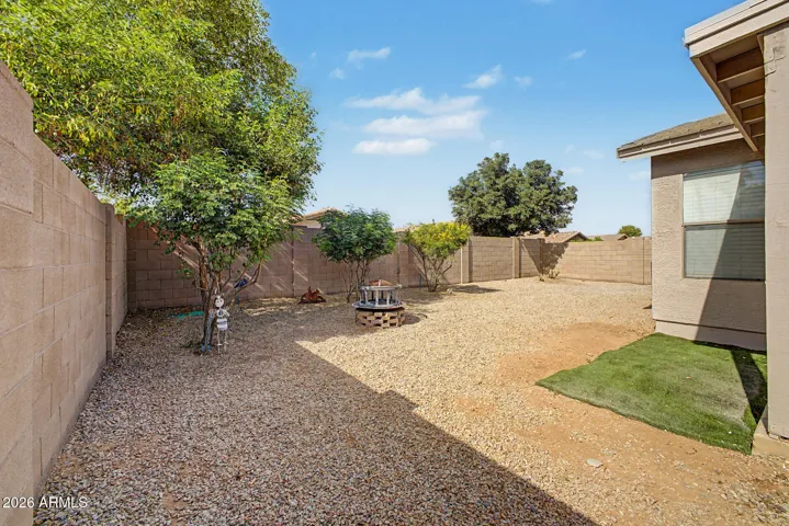 Freshly landscaped huge backyard.