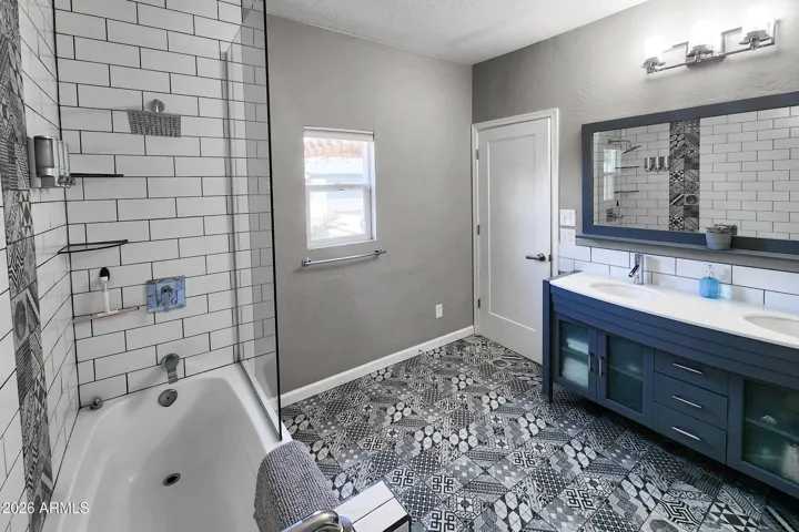 Updated mosaic tile floor