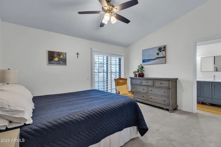Upstairs bedroom with balcony