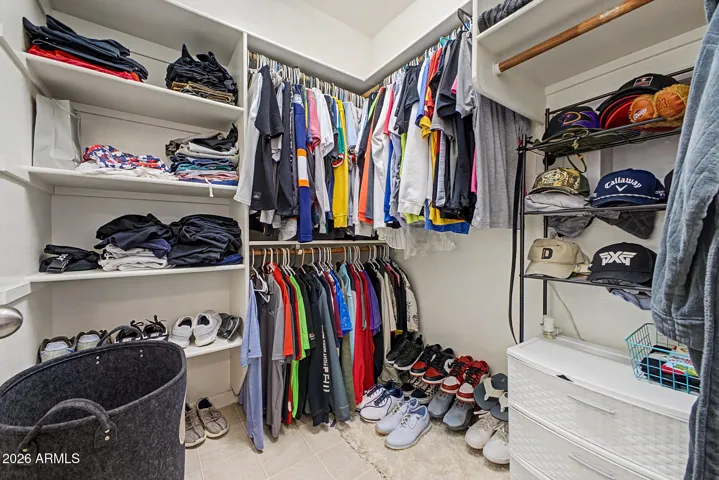 Casita walk-in closet; Plumbed for stackable washer/dryer