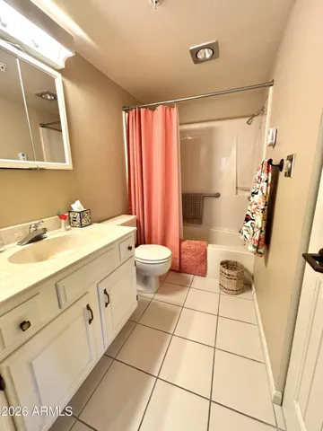 Nice sized guest bathroom.
