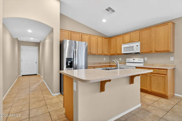 Kitchen viewing front door