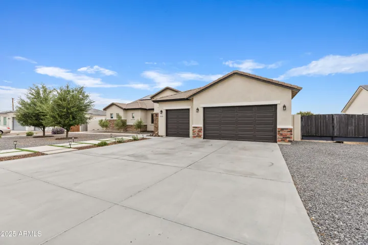 Three car garage and rv gate