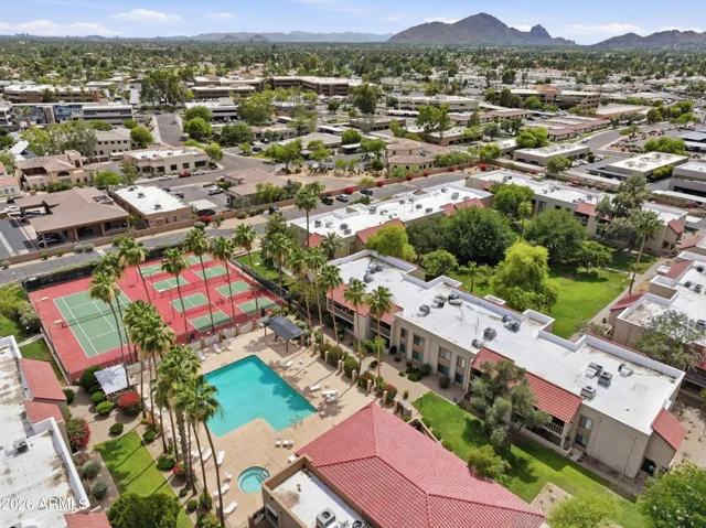 Pickleball and tennis courts and two community pools to choose from.