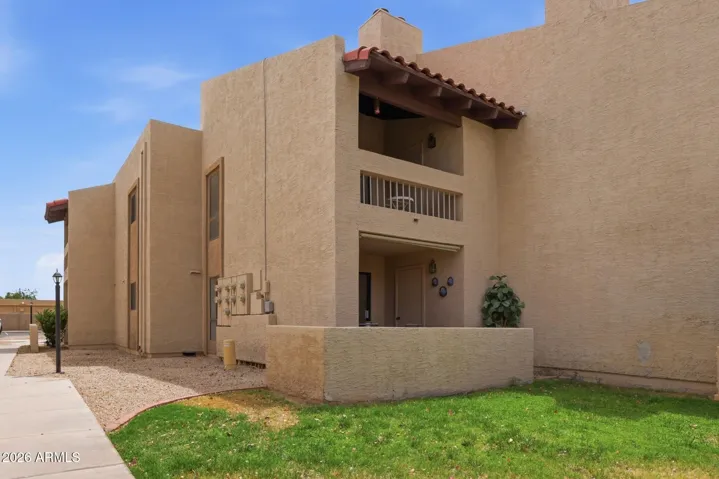 Condo is a first-floor end unit.