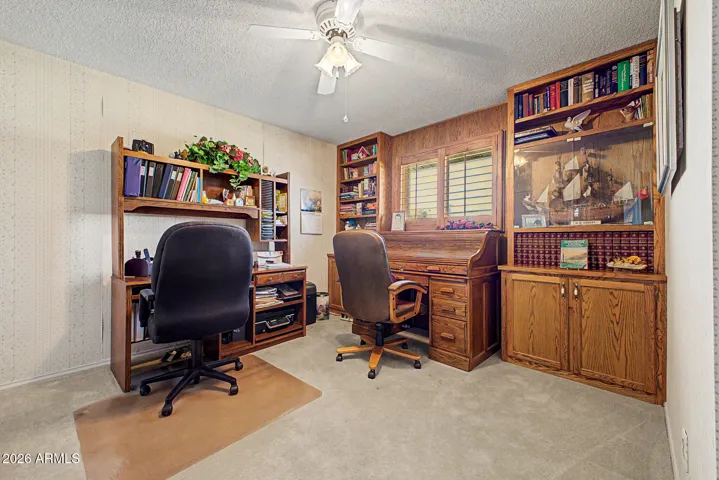 3rd Bedroom used as office with built-in cabinetry.