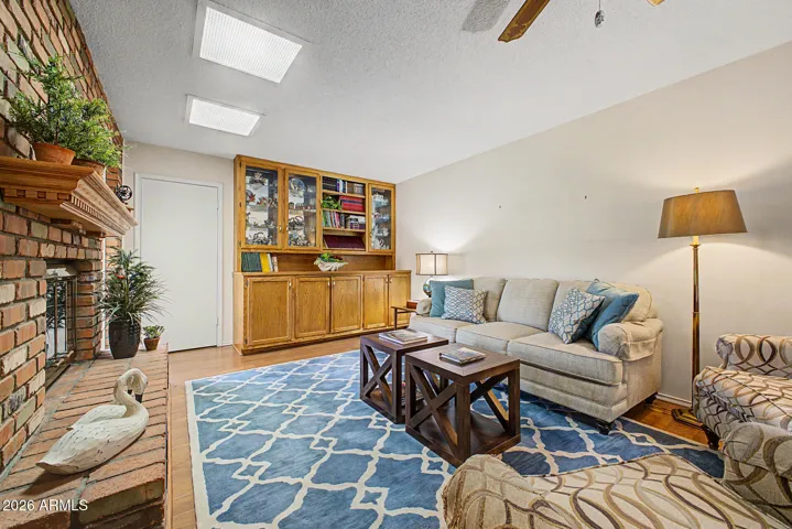 Family Room with builtins and storage