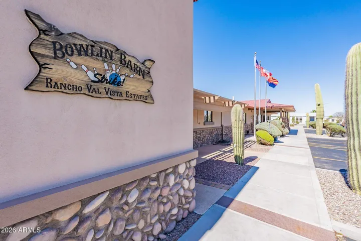 The bowling alley is in the community center
