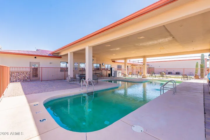 Part of the pool is in the sun