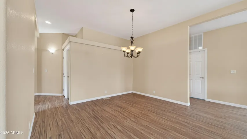 Dining room facing hallways