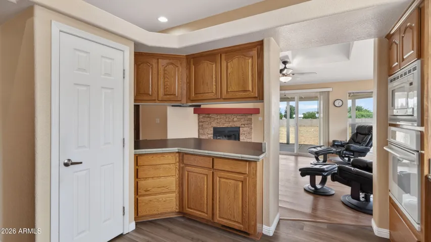 Kitchen facing living room