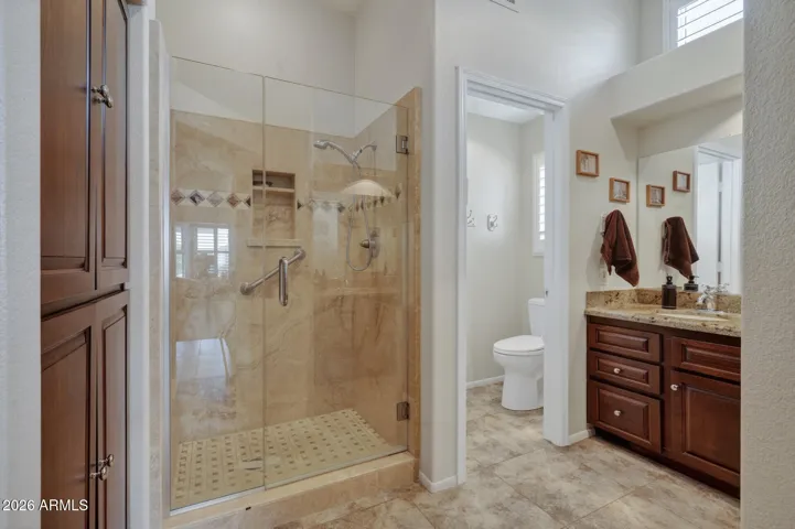 A private toilet room is right off the owner's bath.