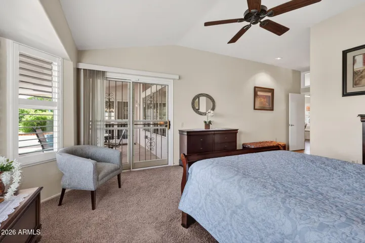 The sliding door leads out onto the back patio.