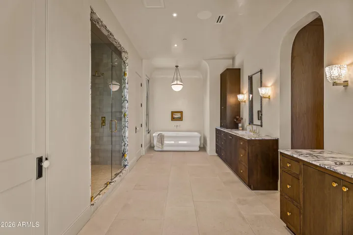 Primary Suite Bath - Oversized Shower, Dual Vanities, Soaking Tub, Walk-In Custom Closet