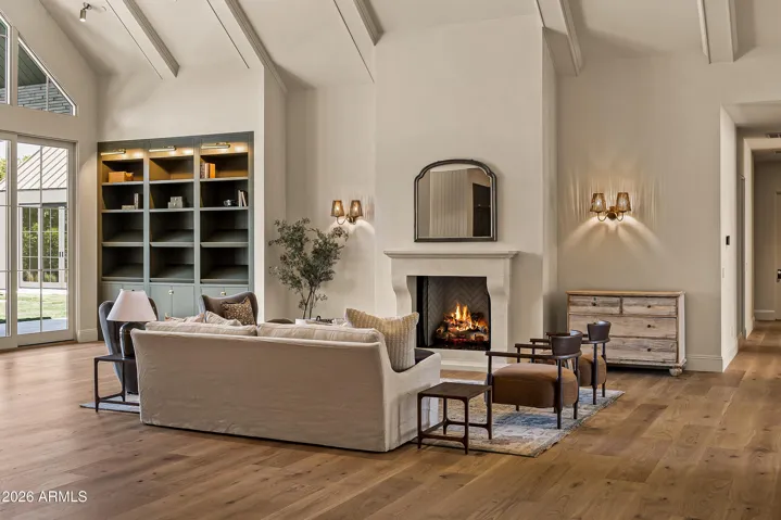 Great Room + Custom Build-Ins and Wet Bar