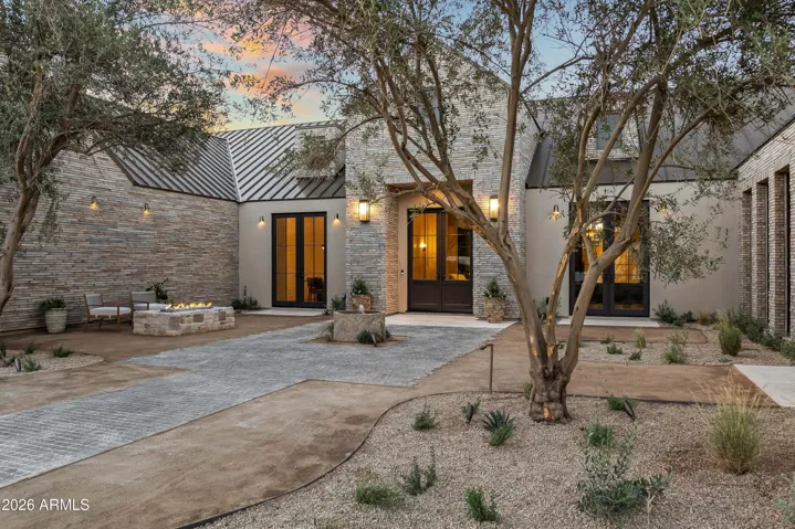 Front Courtyard + Fountain + Exterior Firepit
