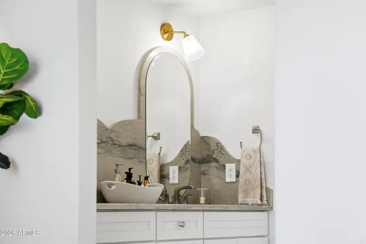 Hand carevd quartzite natural stone counertop and backsplash