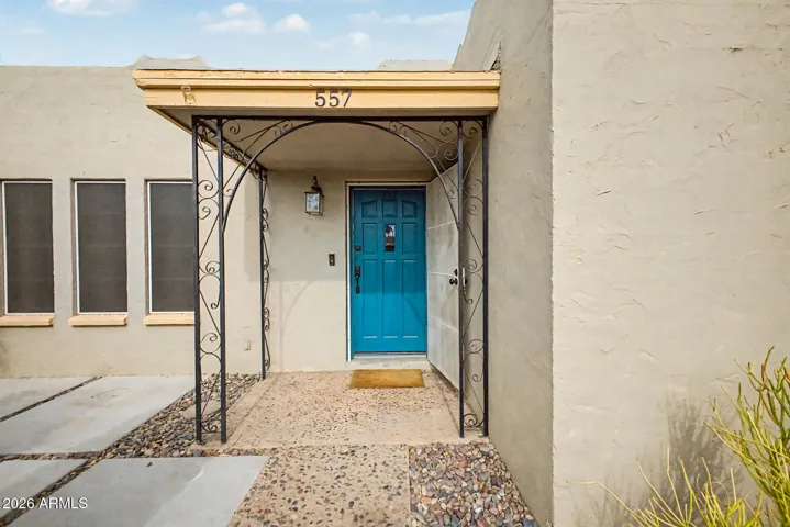 Charming front door with security door to let fresh air in!